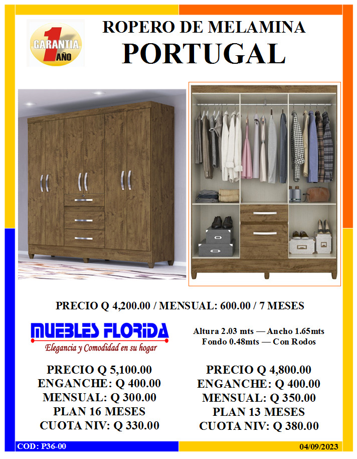 CLOSET PORTUGAL DE MELAMINA